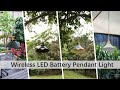 Movable  flexible wireless led battery pendant light for your garden party