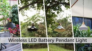 Movable & Flexible Wireless LED Battery Pendant Light for your garden party.