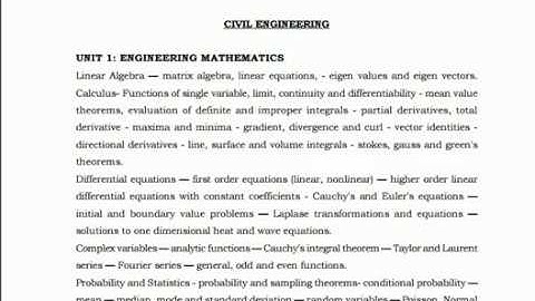 TRB Lecturers (Engineering / Non-Engineering) Syllabus in Civil Engg.