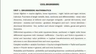 TRB Lecturers (Engineering / Non-Engineering) Syllabus in Civil Engg.