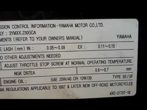 Atv Yamaha Timing Valve Adjust