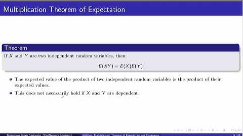 Addition, Multiplication Theorem of Expectation & Covariance | Data Science & AI Lecture| Video #163