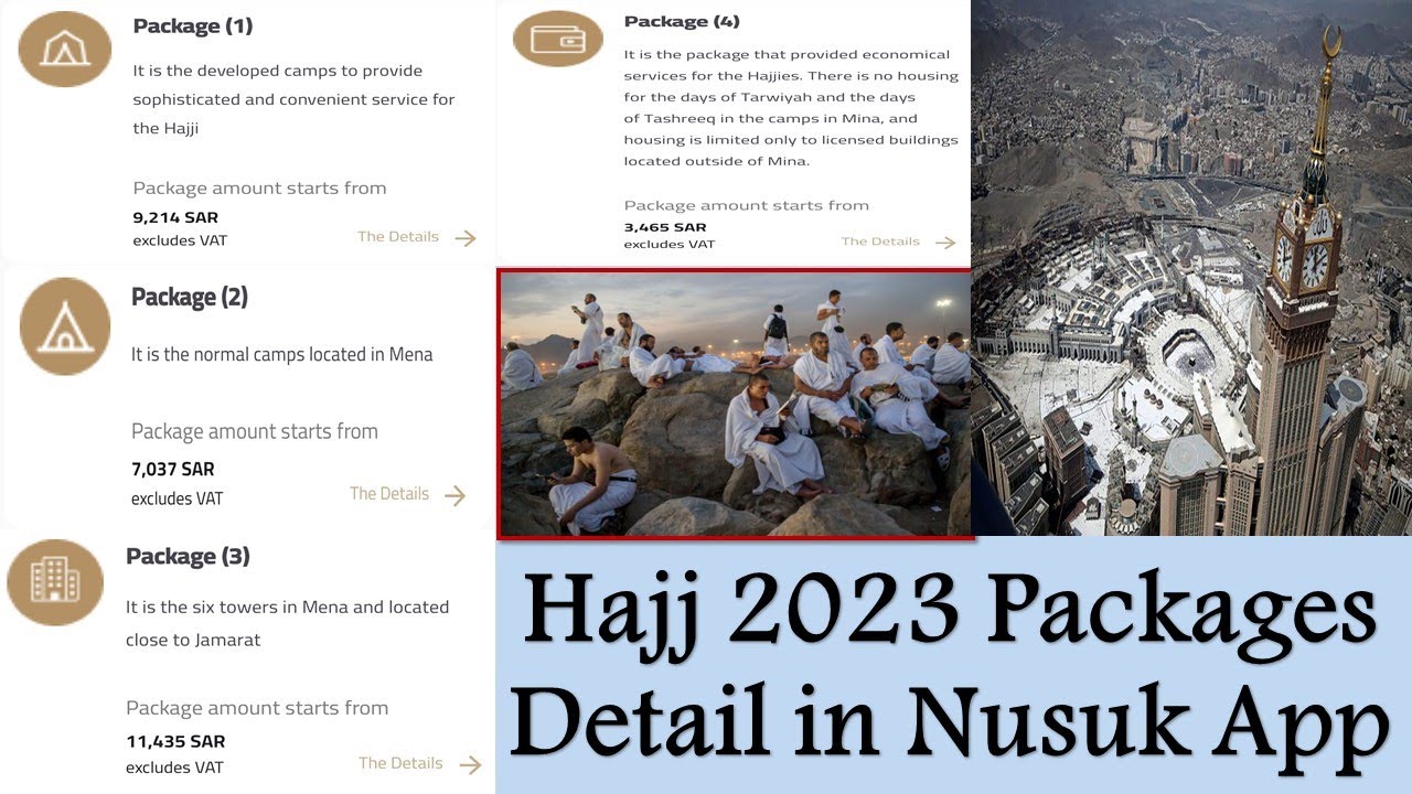 Hajj 2023 Packages detail in Nusuk Application II 4 Packages available