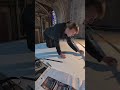 Making templates for a cathedral window stone replacement. #stonemason #heritage