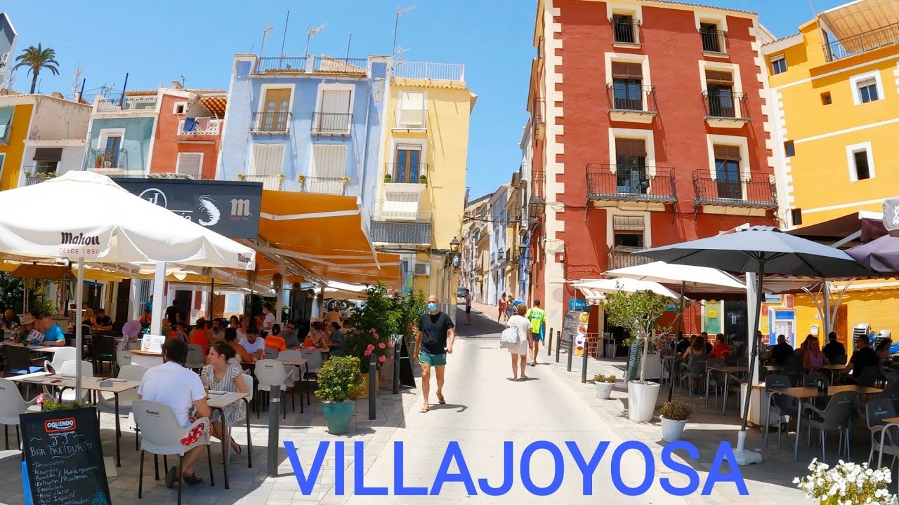 4K - Villajoyosa - Restaurants -  Beach - Spain - 2021 - Juli - 4K(ultra HD)