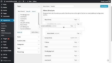 WordPress Sub Menu Items
