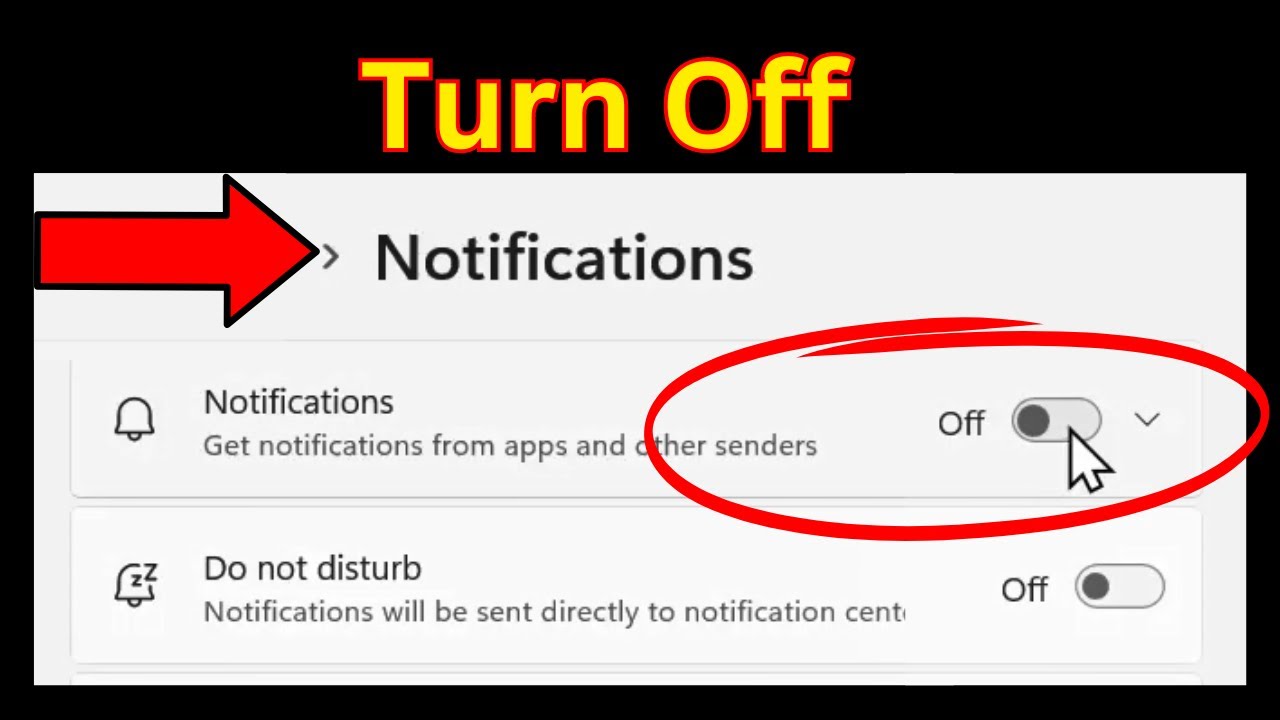 How To Turn Off Or On Notifications In Windows 11 - YouTube