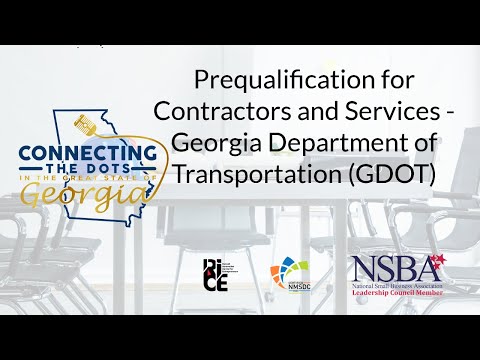 Prequalification for Contractors and Services - Georgia Department of Transportation (GDOT)