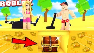 SZUKAMY UKRYTEGO SKARBU NA PLAŻY!!!  (Roblox Beach Simulator) | Vito i Bella