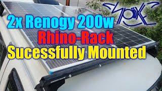Installing 400W of Renogy Solar panels on my Rhino-rack on my 07 Chevy Express 2500 Van Conversion
