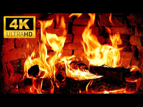 The BEST Christmas Fireplace For The New Year Cozy 4K Fireplace With Crackling Fire Sounds 
