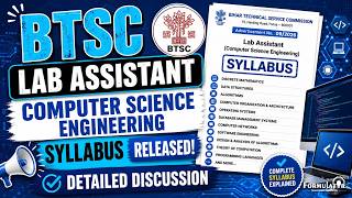 BTSC Lab Assistant Official Syllabus Out II Computer Science &amp; IT Engineering Detailed Analysis
