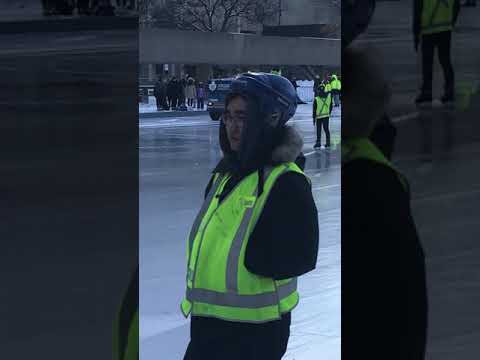 Toronto Ontario Canada Family Day Feb 18 2019 Skating at City Hall Zamboni CN Tower Old City Hall