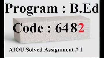 AIOU Code 6482 Solved Assignment No 1 Spring 2024 | Baloch Academy