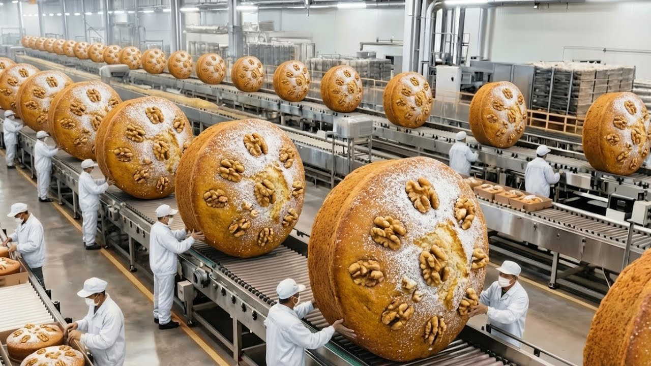 Как 500 000 грецких орехов ежедневно превращаются в грецкие ореховые пирожки | За кулисами фабрики