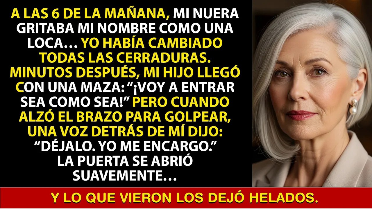 Mi hijo y mi nuera querían derribar mi puerta con una maza… pero cuando abrí, se quedaron blanc