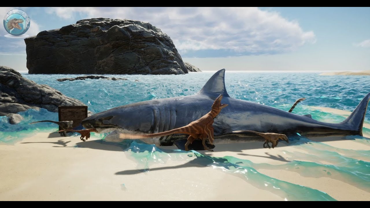 Great white Shark eaten by Deinonychus | Find Dinosaurs 360 - YouTube