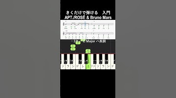 Thumbnail of 入門#APT ハ長調#きくだけで弾ける#ROSE#BrunoMars#shorts#音感トレーニング#メロディ音名唱#piano#ピアノ初心者#簡単ピアノ#聴いて覚える楽譜#歌って覚える楽譜