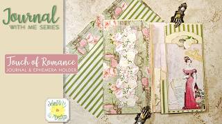 Fabric over a file folder base - Journal cover - pt. 2: Touch of Romance Journal Series