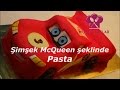 araba şeklinde yaş pasta - şimşek mcqueen pasta - şeker hamuruyla pasta yapımı - Mutlu Tatlar :)