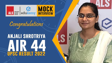 Anjali Shrotriya | AIR 44 | ALS IAS | UPSC Mock Interview 2021 | UPSC CSE Result