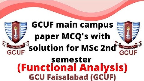 GCUF main campus paper MCQ
