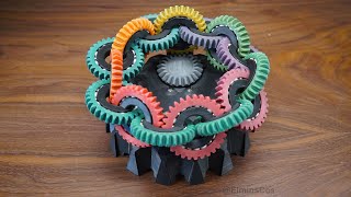 Entwined Rainbow Mobius Gears  v15  Looping