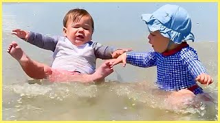 99% FAILS: Funniest Baby First Time On The Beach || 5Minute Fails