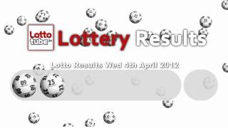 National Lottery Results for Wednesday 4th April 2012
