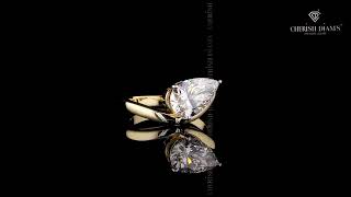 Pear Solitaire Diamond Ring ✨ Twisted Gold Lab Grown Diamond Engagement Ring