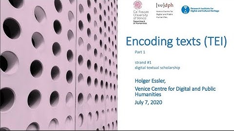 Holger Essler, Encoding texts (TEI)