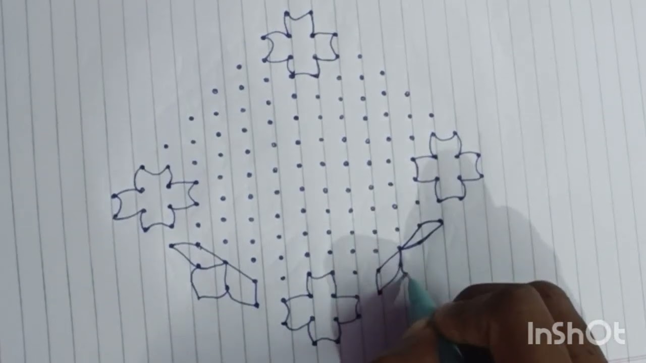 16*2*2 dots Rangoli please subscribe to my channel 🙏🙏