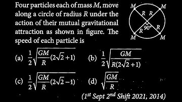 Four particles each of mass M, move along a circle of radius R under the action of GT DTS 08 Q8
