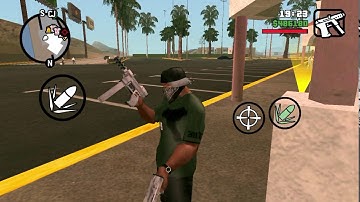 GTASA (iOS) - What I call "CJ fires double wielded Tec9 while spreading his arms like wings"