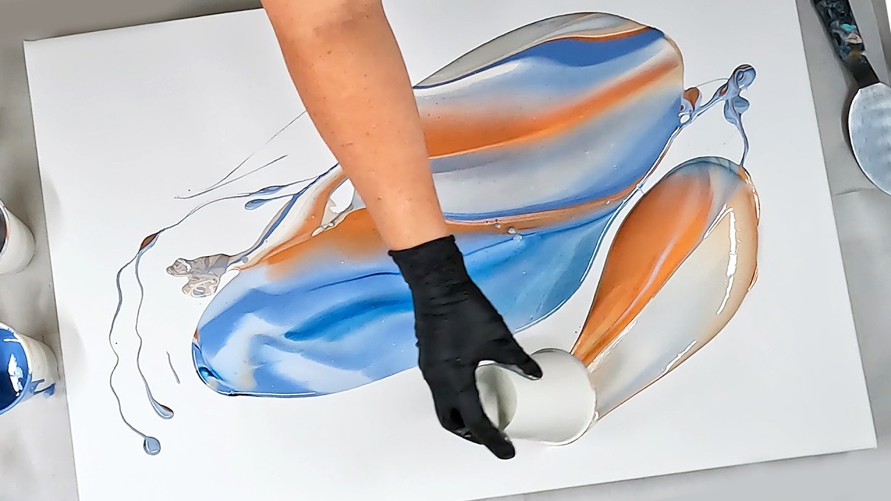 View of Flip Cup Swipe - Stunning Lacing with Shadow - Poured Painting - YouTube