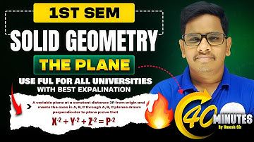 B.Sc 1st Semester Maths Classes | Solid Geometry Classes | 10 marks very Important Questions
