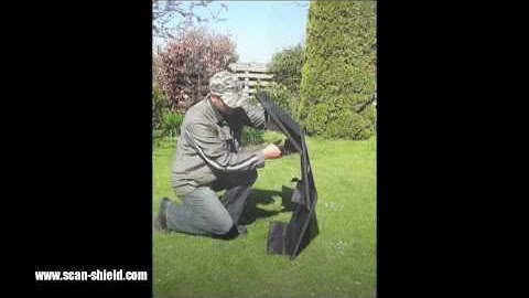 Handheld "fold out" ballistic Scan-shield. FAST !!