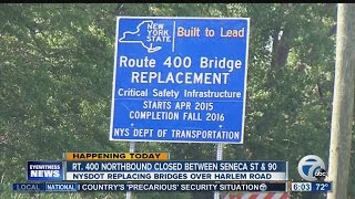 Route 400 northbound closed between Seneca Street and Interstate 90