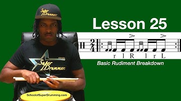 BASIC FOR DRUMMERS | Lesson 25 Rudiment Breakdown