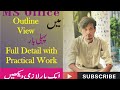 how to use outline view in ms word. outline view in ms word