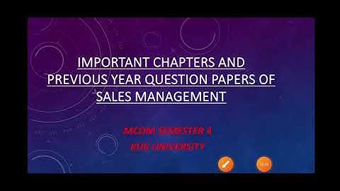 Important chapters & Previous year question papers of Sales Management/ M.com 4th semester #yt #kuk