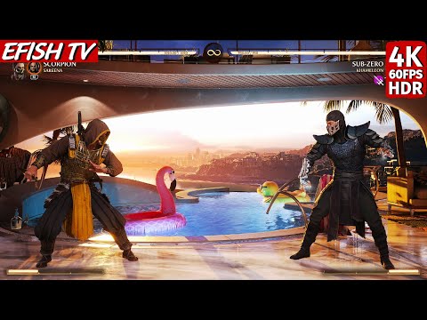 MK2 Movie Scorpion vs MK2 Movie Sub-Zero (Hardest AI) - Mortal Kombat 1