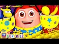 Kids play in HUGE Gumball Machine, Ball Pit and Surprise Eggs to Learn Color Yellow|ChuChuTV Funzone