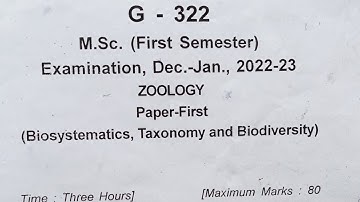 MSc 1st semester questions|| paper 1|| biosysmatics, taxonomy and biodiversity|| prsu||