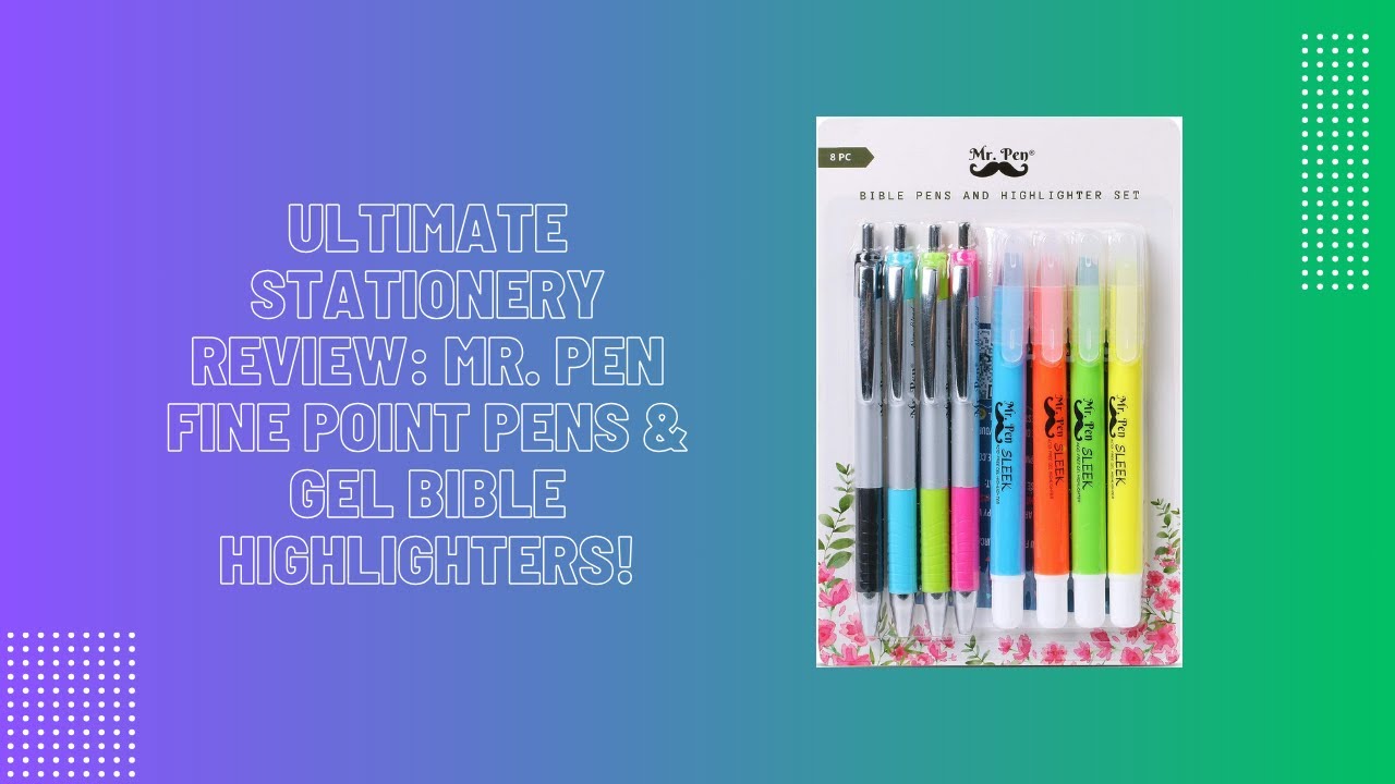 Mr. Pen No Bleed Gel Highlighter, Bible Highlighters, Assorted Colors, Pack  of 8