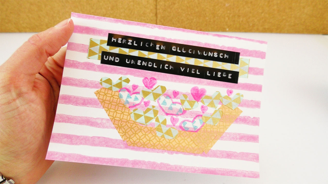 Geburstagskarte Fur Die Beste Freundin Mit Herzchen Tolle Karte Selber Basteln Mit Washi Tape Youtube