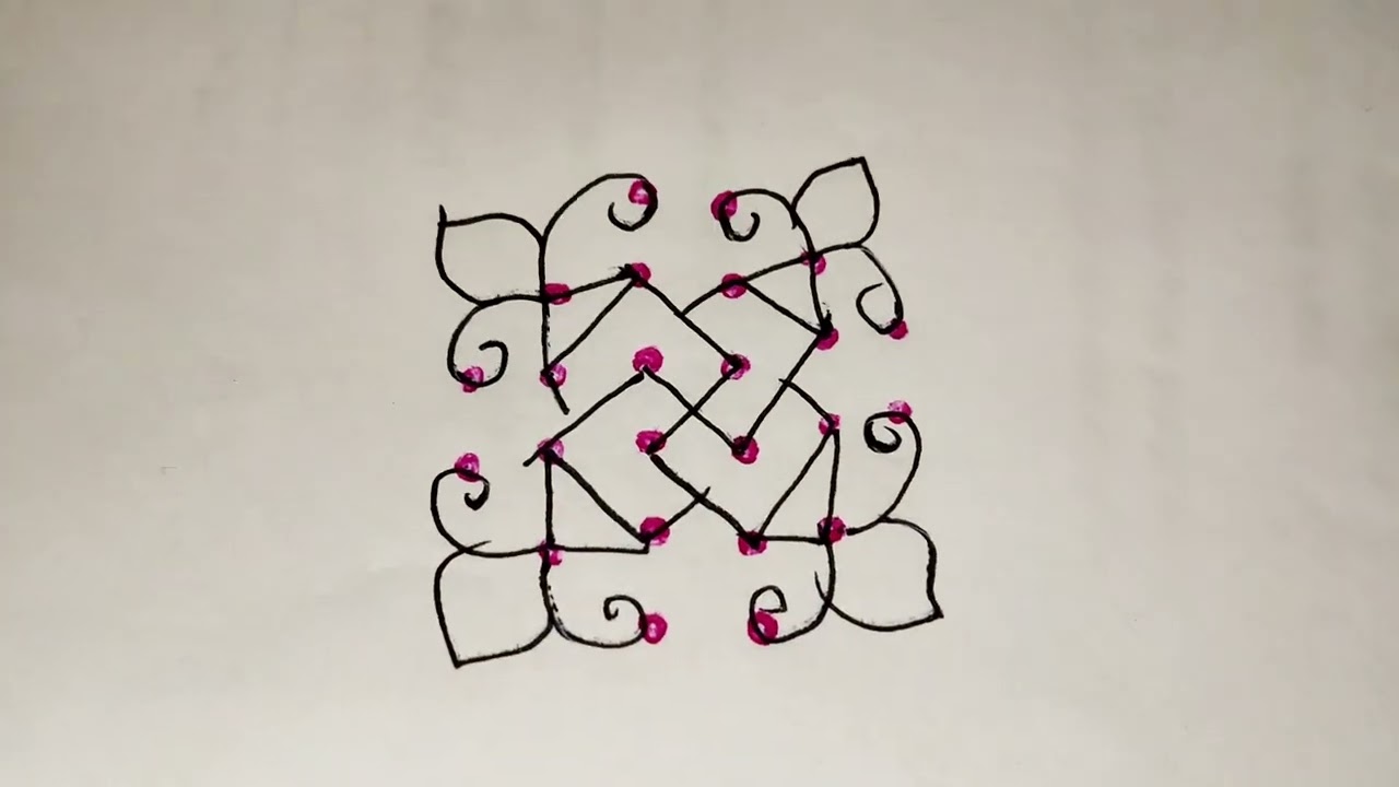 6×2 dots 🌺7 days simple rongoli design 🌸🌺 easy kolam 🌸🌼