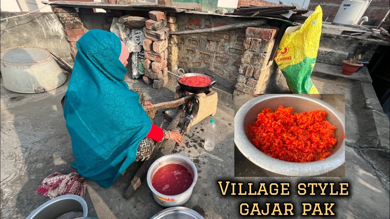 गाजर पाक Recipe 😋 At Home with Desi kitchen | Indian village cooking satisfaction video | 