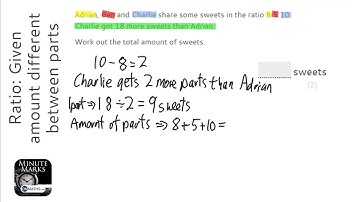 Ratio: Given amount different between parts (Grade 4) - OnMaths GCSE Maths Revision