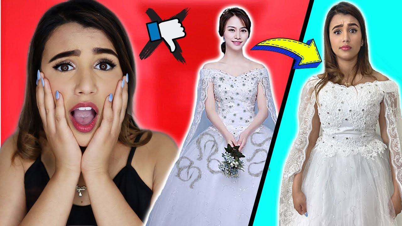 ! اشتريت اسوء فساتين زفاف على الإنترنت | صدمه 😅